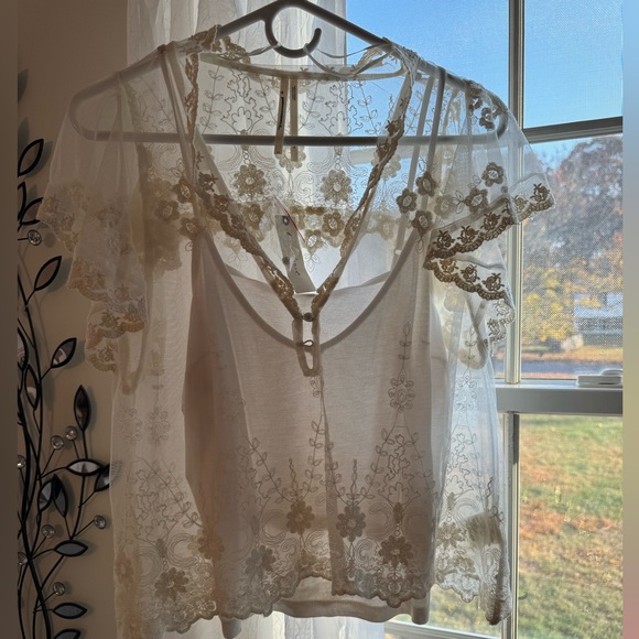 ANTHROPOLOGIE lace shirt. NWT. Blouse.  Lace shirt - Picture 3 of 9